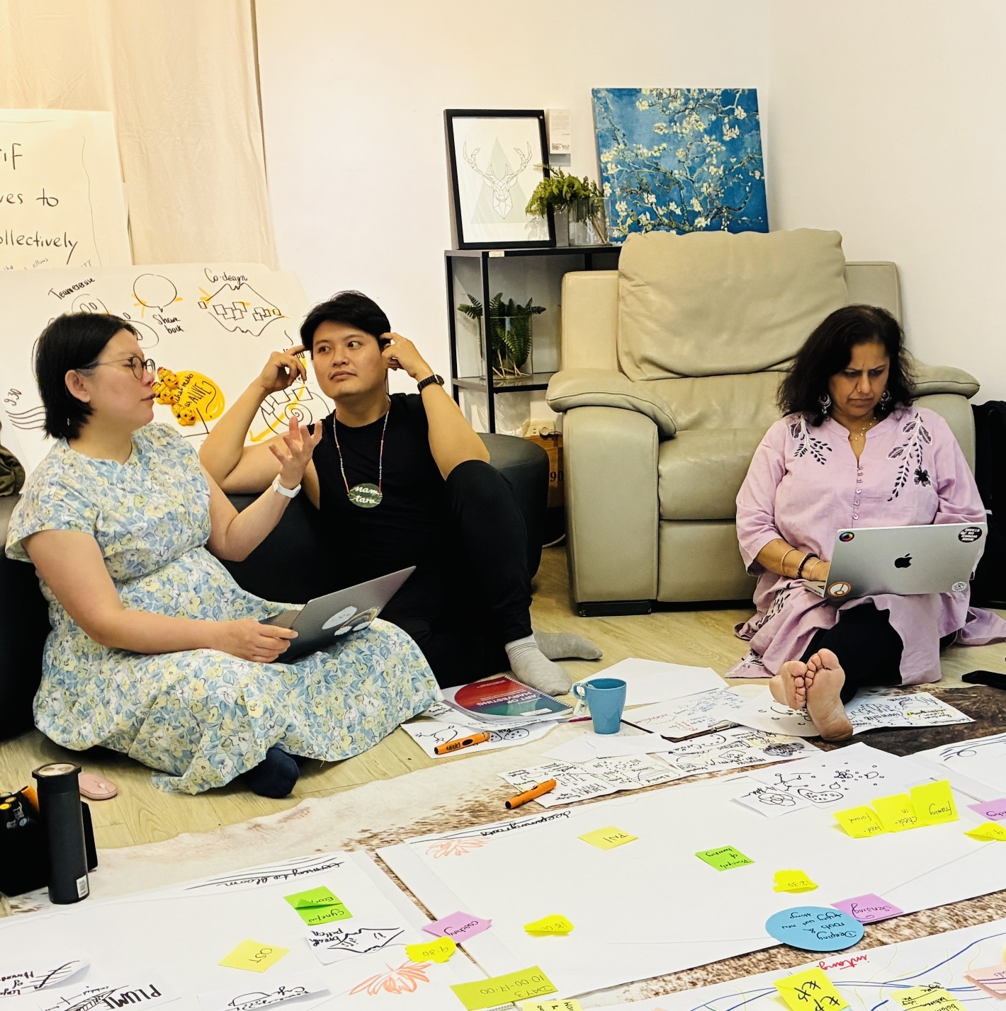 A group playing Wicked question game